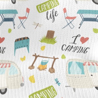 Happy Travel Camping Graphics Stretch Jersey