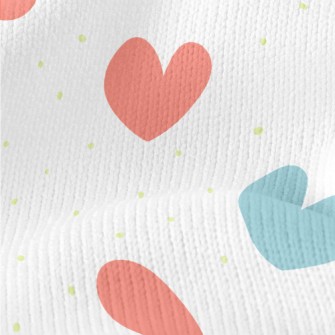 Red And Blue Love Heart Stretch Jersey