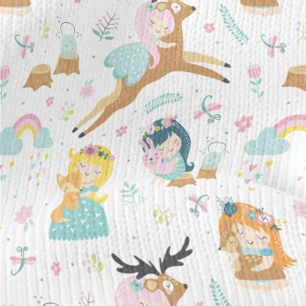 Girls Holding Animals Stretch Jersey