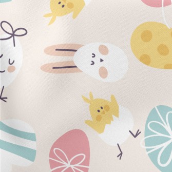 Round Cute Easter Graphics Lightweight Cotton Poplin