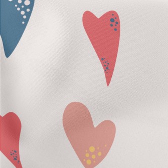 Decorative Love Hearts Lightweight Cotton Poplin