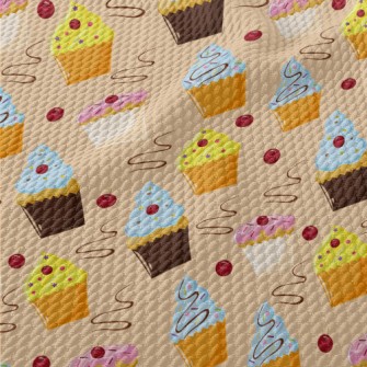 Various Flavor Cup Cakes Birdseye Piqué