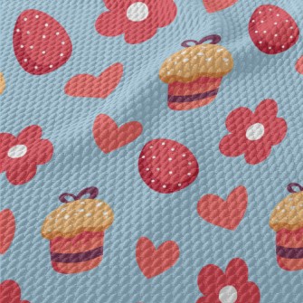 Love Flower Cake Easter Eggs Birdseye Piqué