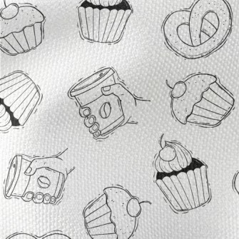 Simple Lines Cake Bread And Co Waterproof Canvas