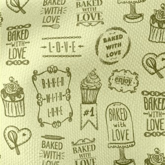 Handwritten Love Words And Cak Waterproof Canvas