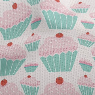 Pink Cream Cherry Cake Athletic Mesh Flat Back