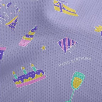 Birthday Cake Balloon Champagn Athletic Mesh Flat Back