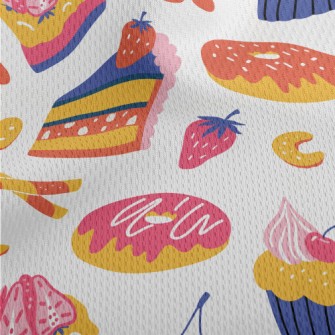 Brightly Colored Cakes Dessert Athletic Mesh Flat Back
