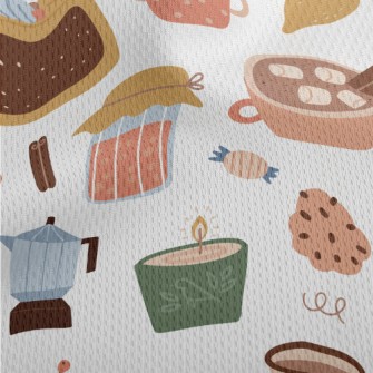 Cute Cake Teapot Biscuit Cup Athletic Mesh Flat Back