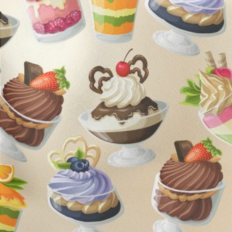 Hand Drawn Various Flavor Dess Stretch Ponte