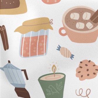 Cute Cake Teapot Biscuit Cup Stretch Ponte