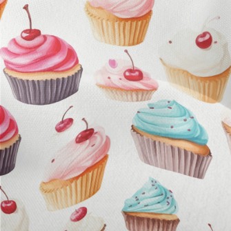 Realistic Hand Drawn Cherry Cu Lightweight Performance Linen