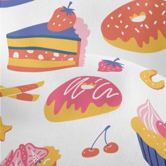 Brightly Colored Cakes Dessert Lightweight Performance Linen