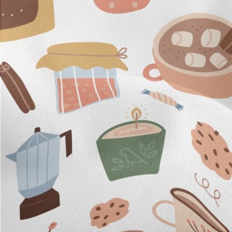 Cute Cake Teapot Biscuit Cup Lightweight Performance Linen