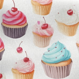 Realistic Hand Drawn Cherry Cu Jersey Backed Fleece