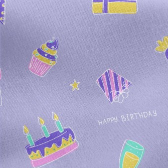 Birthday Cake Balloon Champagn Jersey Backed Fleece