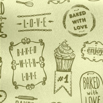 Handwritten Love Words And Cak Jersey Backed Fleece