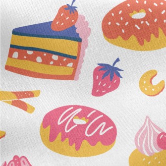 Brightly Colored Cakes Dessert Jersey Backed Fleece