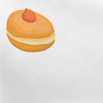 Hand-painted Strawberry Cream  Pongee