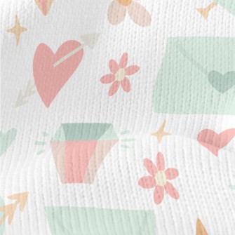 Pierced Heart Envelope Flower  Stretch Jersey