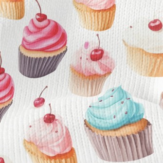 Realistic Hand Drawn Cherry Cu Stretch Jersey