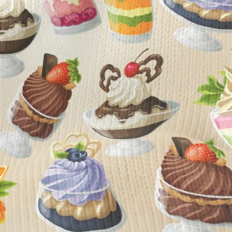 Hand Drawn Various Flavor Dess Stretch Jersey