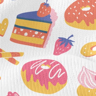 Brightly Colored Cakes Dessert Stretch Jersey