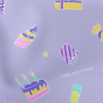 Birthday Cake Balloon Champagn Lightweight Cotton Poplin