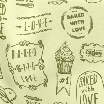 Handwritten Love Words And Cak Lightweight Cotton Poplin