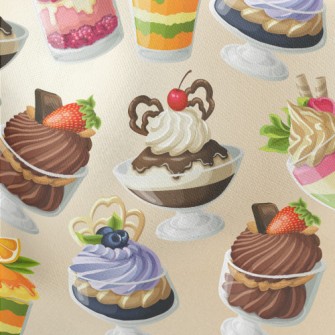 Hand Drawn Various Flavor Dess Lightweight Cotton Poplin