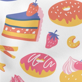 Brightly Colored Cakes Dessert Lightweight Cotton Poplin