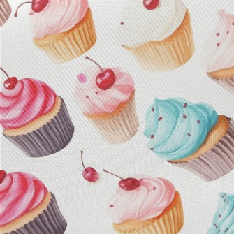 Realistic Hand Drawn Cherry Cu Midweight Cotton Poplin