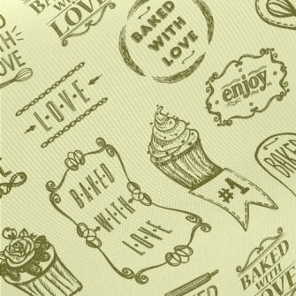 Handwritten Love Words And Cak Midweight Cotton Poplin
