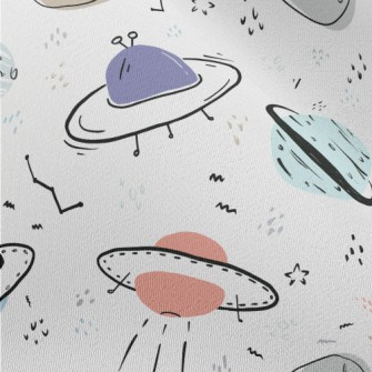 Simple Color Universe And UFO Chiffon