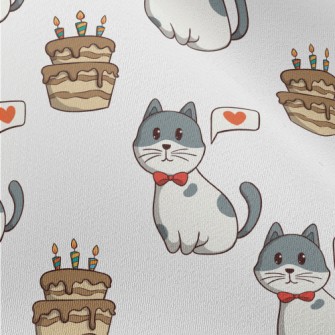Colorful Cat And Birthday Cake Chiffon
