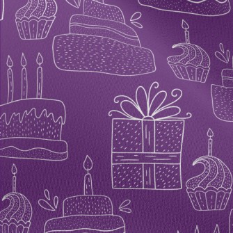 Simple White Line Birthday Cak Chiffon