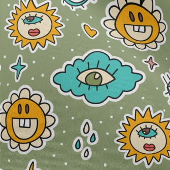 Eyes Clouds Sun Flowers Chiffon