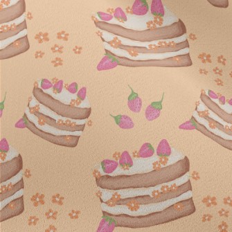 Hand Drawn Strawberry Flower C Chiffon