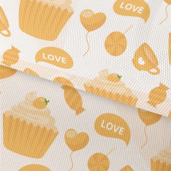 Yellow Cake Candy Love Heart Waterproof Oxford
