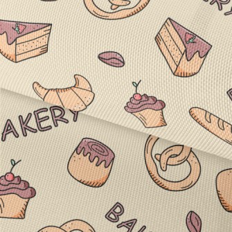 Chocolate Cake And Bread Waterproof Oxford