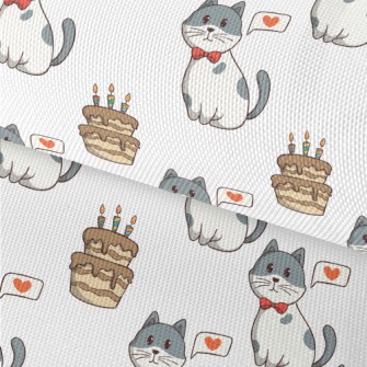 Colorful Cat And Birthday Cake Waterproof Oxford