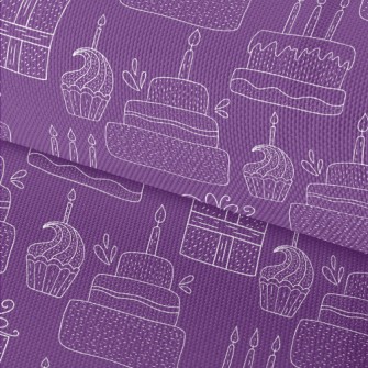 Simple White Line Birthday Cak Waterproof Oxford