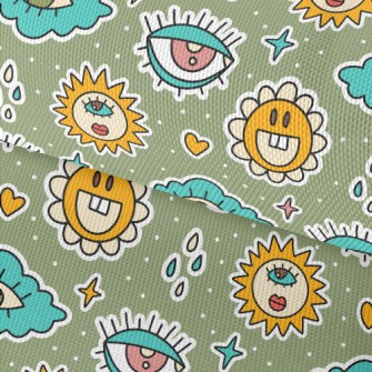 Eyes Clouds Sun Flowers Waterproof Oxford