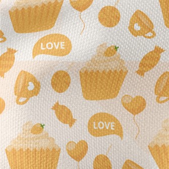Yellow Cake Candy Love Heart Waterproof Canvas