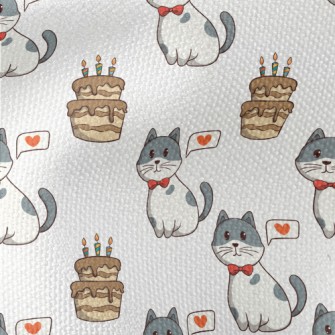 Colorful Cat And Birthday Cake Waterproof Canvas