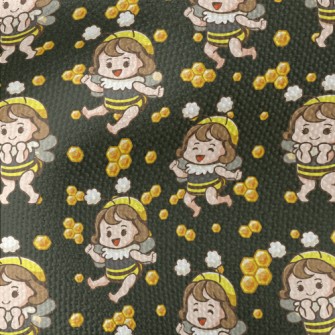 Bee Girl With Honeycomb Waterproof Canvas
