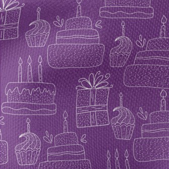 Simple White Line Birthday Cak Waterproof Canvas