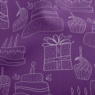 Simple White Line Birthday Cak Athletic Mesh Flat Back