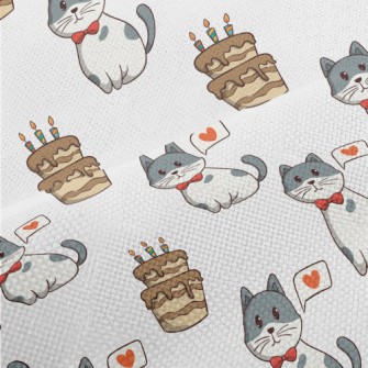 Colorful Cat And Birthday Cake Performance Linen