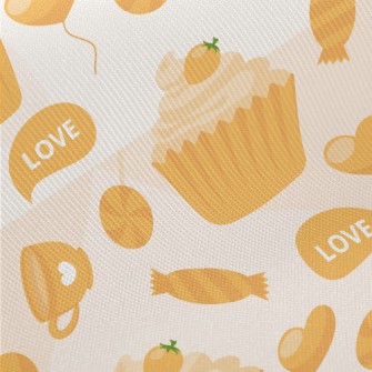 Yellow Cake Candy Love Heart Twill